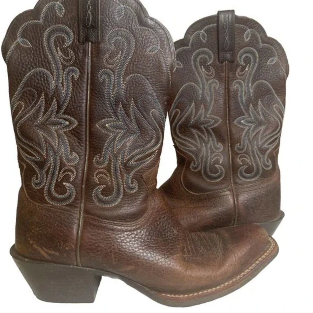 Women's Ariat Legend Western Brown Rowdy Oiled Boots Size 9B 10001046-15825